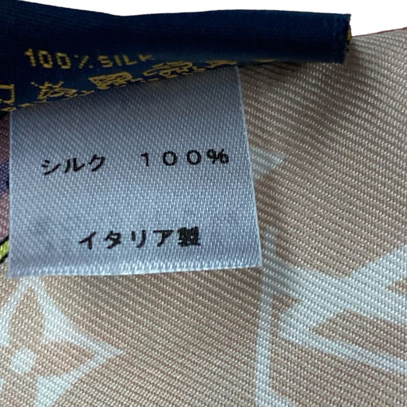 Louis Vuitton Current Twilly Silk Monogram Logo All Over Pattern Pink Blue — view 6