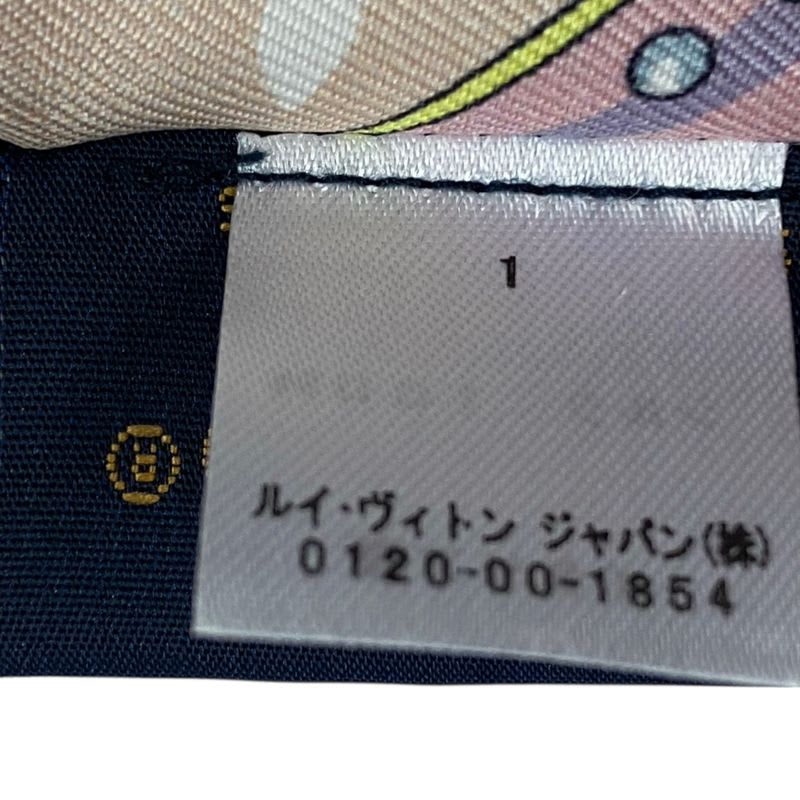 Louis Vuitton Current Twilly Silk Monogram Logo All Over Pattern Pink Blue — view 7