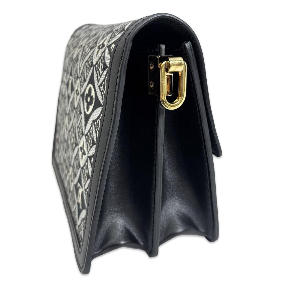 Louis Vuitton Dauphine MM Monogram Jacquard Black Shoulder Bag — view 3