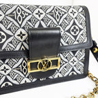 Louis Vuitton Dauphine MM Monogram Jacquard Black Shoulder Bag — view 2
