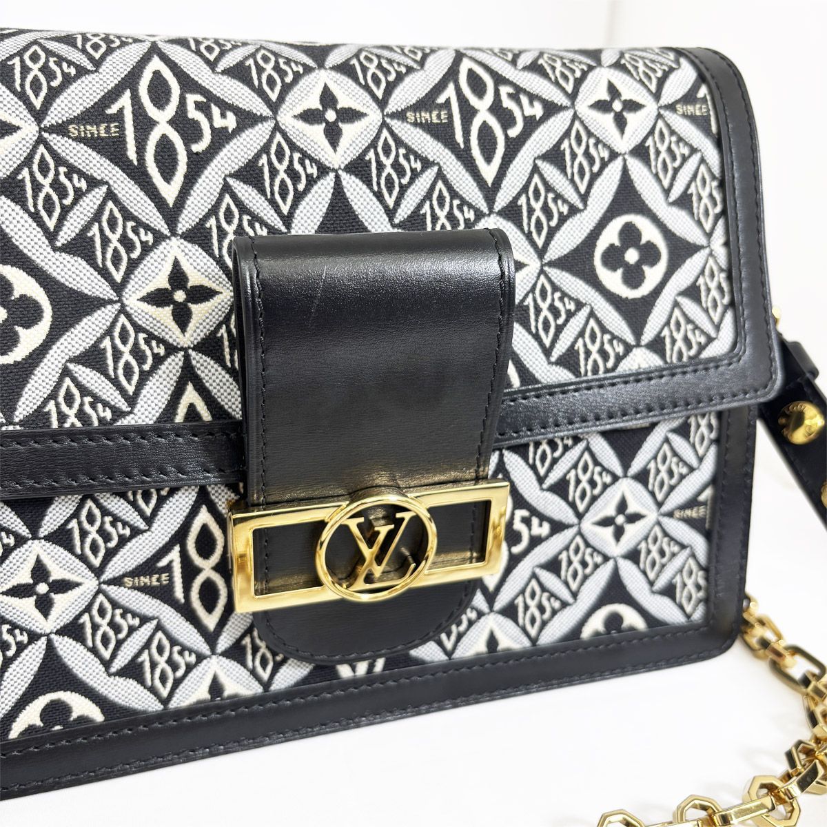 Louis Vuitton Dauphine MM Monogram Jacquard Black Shoulder Bag — view 2