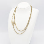 Chanel Double Necklace C20 Coco Mark Faux Pearl Rhinestone Accessory — view 4