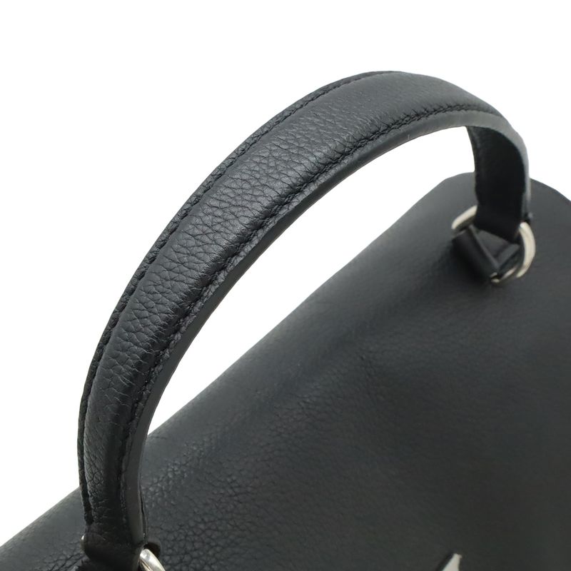 Louis Vuitton Lock Me Ever MM Handbag 2-Way Shoulder Bag Leather Noir Black — view 4