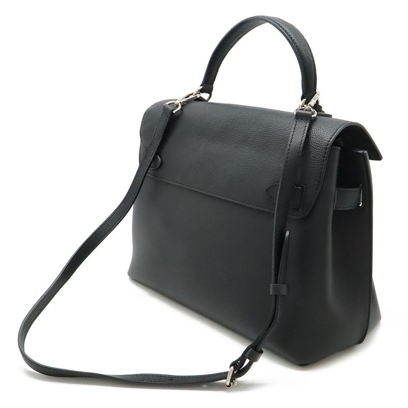 Louis Vuitton Lock Me Ever MM Handbag 2-Way Shoulder Bag Leather Noir Black — view 2