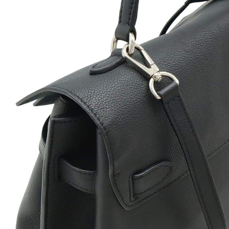Louis Vuitton Lock Me Ever MM Handbag 2-Way Shoulder Bag Leather Noir Black — view 7
