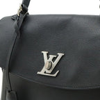 Louis Vuitton Lock Me Ever MM Handbag 2-Way Shoulder Bag Leather Noir Black — view 8
