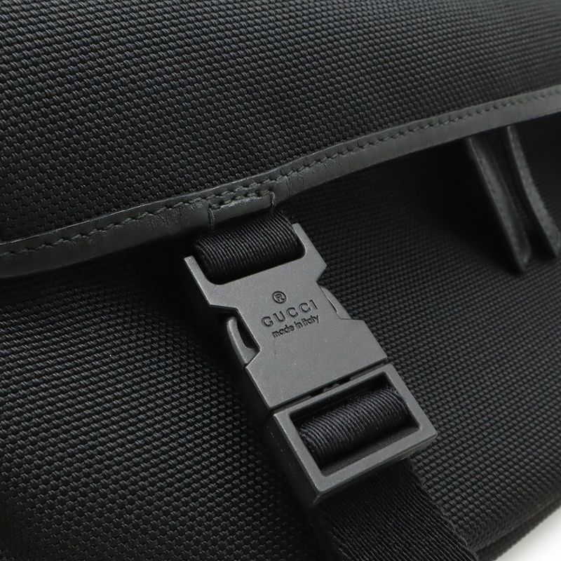 Gucci Sherry Line Body Bag Shoulder Crossbody Nylon Canvas Leather Black — view 9