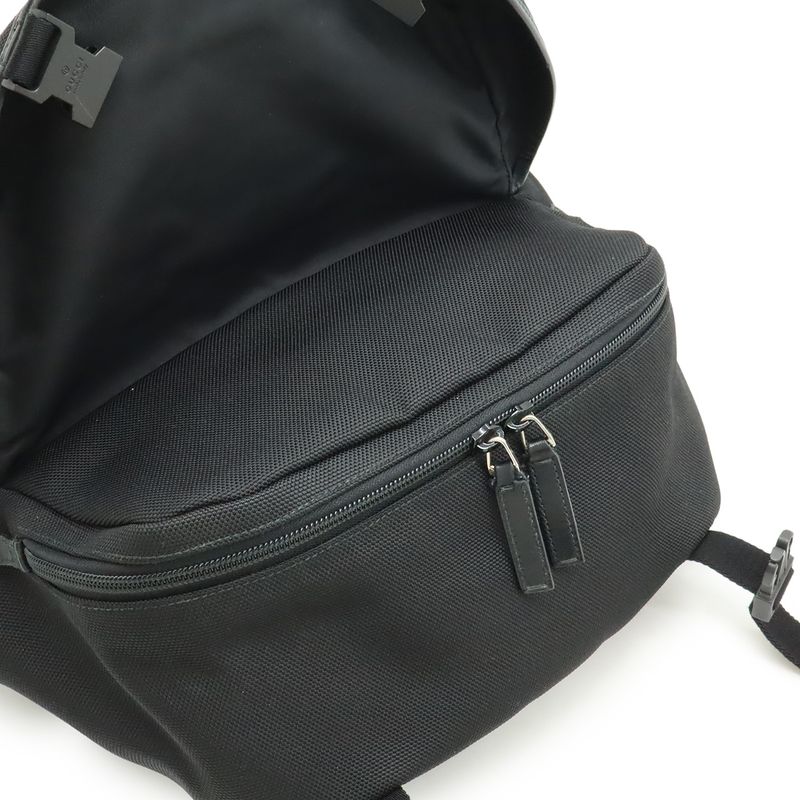 Gucci Sherry Line Body Bag Shoulder Crossbody Nylon Canvas Leather Black — view 6