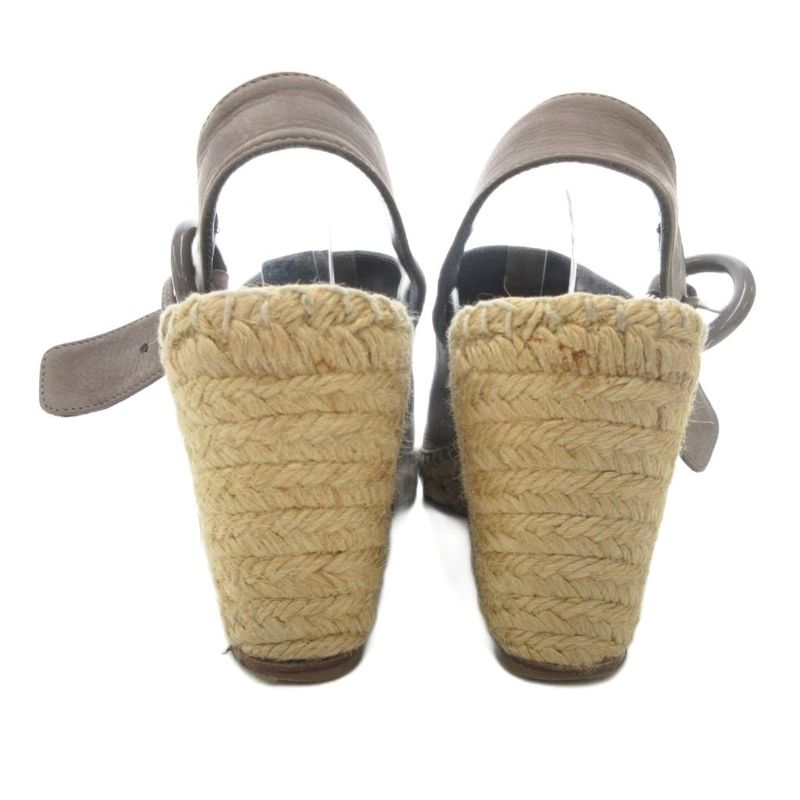 Celine Sandals Strappy Wedges 38 Gray Beige Iu Gy18 — view 3