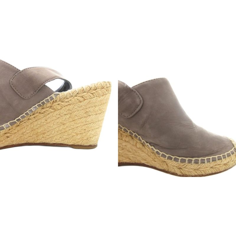 Celine Sandals Strappy Wedges 38 Gray Beige Iu Gy18 — view 9
