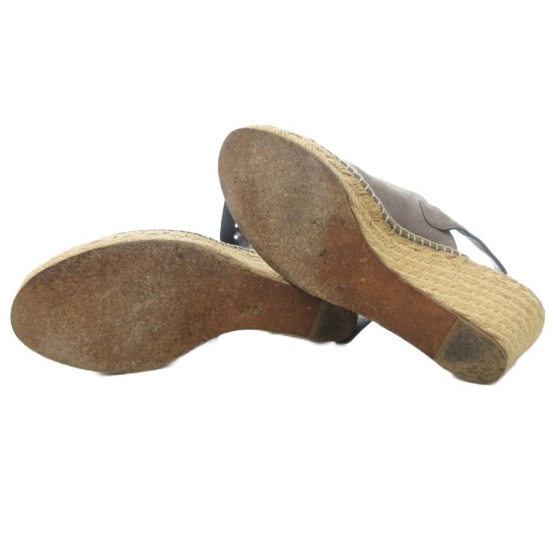 Celine Sandals Strappy Wedges 38 Gray Beige Iu Gy18 — view 5