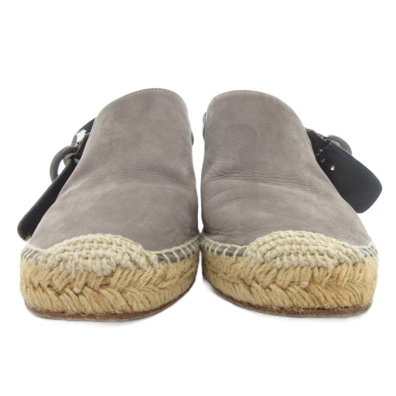 Celine Sandals Strappy Wedges 38 Gray Beige Iu Gy18 — view 6