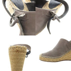 Celine Sandals Strappy Wedges 38 Gray Beige Iu Gy18 — view 8