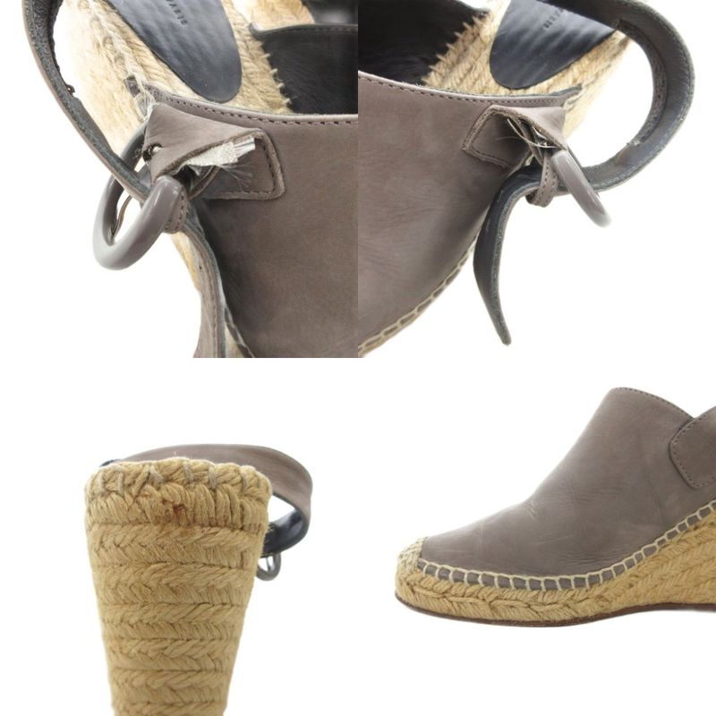 Celine Sandals Strappy Wedges 38 Gray Beige Iu Gy18 — view 8