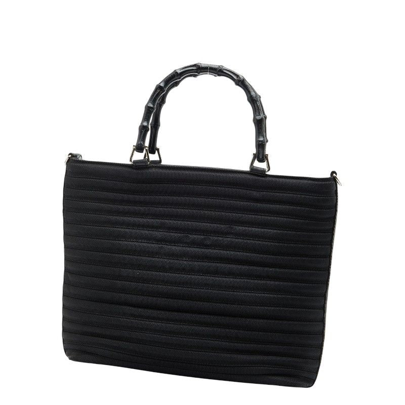 Gucci Bamboo Shoulder Bag 2-Way 000 1705 Black Nylon — view 2