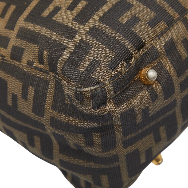 Fendi Zucca Brown Black Canvas Leather — view 7
