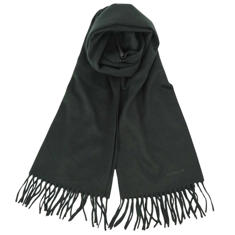 Hermes Scarf Shawl Fringe Cashmere — view 3