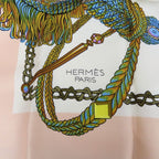 Hermes Scarf Carre 90 Timpani Player le Timbalier Silk Pink Multicolor Accessory — view 4
