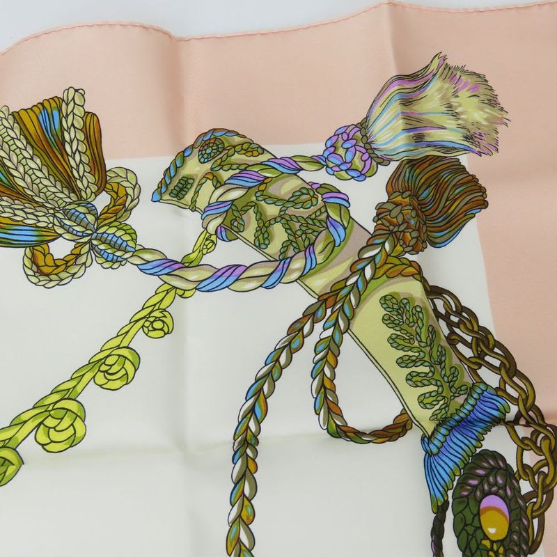 Hermes Scarf Carre 90 Timpani Player le Timbalier Silk Pink Multicolor Accessory — view 8