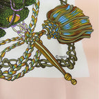 Hermes Scarf Carre 90 Timpani Player le Timbalier Silk Pink Multicolor Accessory — view 3