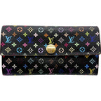 Louis Vuitton Sarah Multicolor Long Wallet Monogram Black — view 3