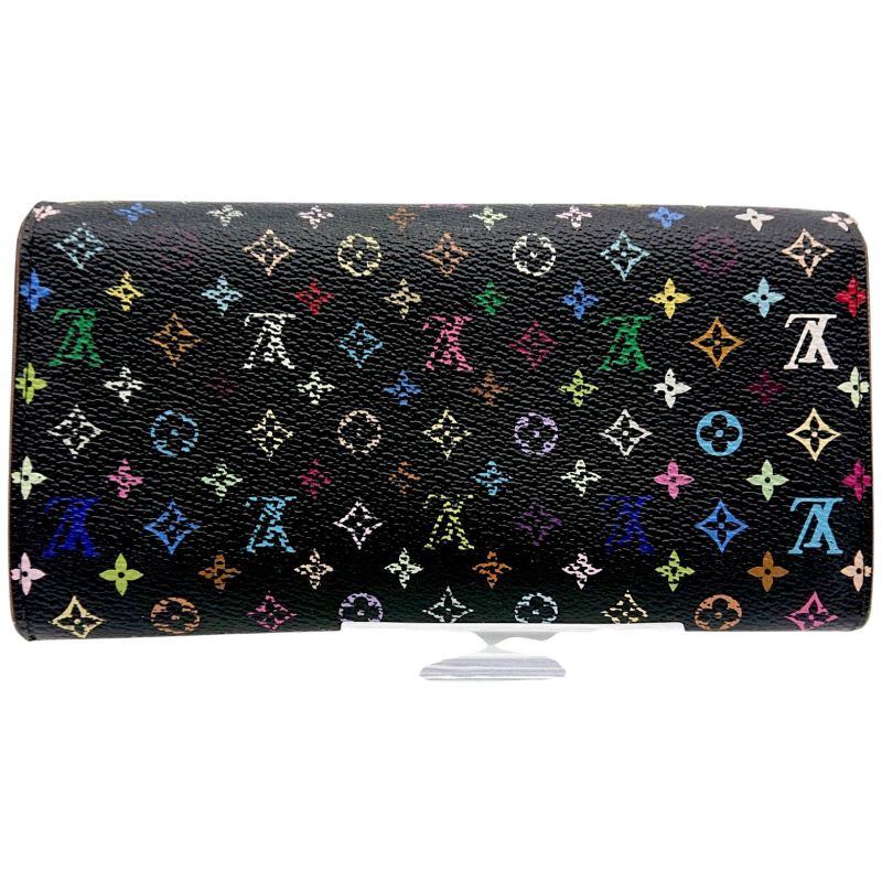Louis Vuitton Sarah Multicolor Long Wallet Monogram Black — view 2