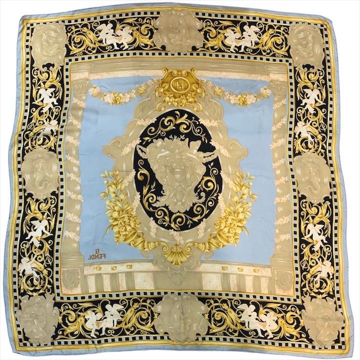 Fendi Scarf Silk Blue — view 6