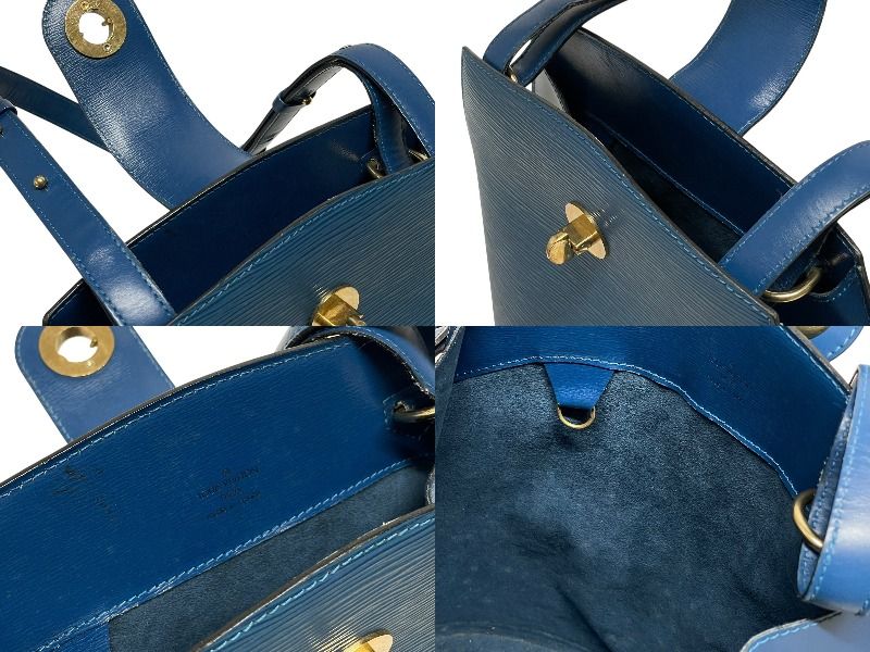 Louis Vuitton Cluny Shoulder Bag Epi Leather Blue Gold — view 7