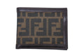 Fendi Zucca Pattern Bifold Wallet Compact Canvas Leather Brown