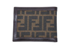 Fendi Zucca Pattern Bifold Wallet Compact Canvas Leather Brown — view 2
