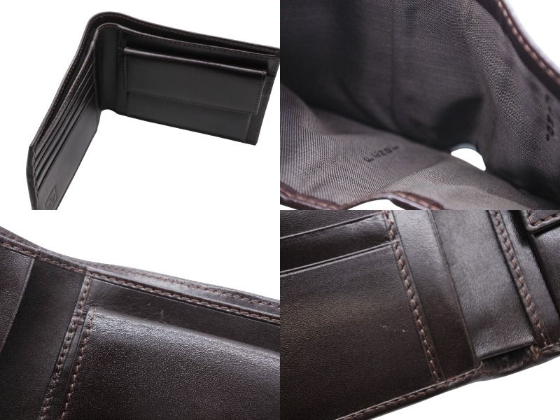 Fendi Zucca Pattern Bifold Wallet Compact Canvas Leather Brown — view 7