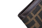 Fendi Zucca Pattern Bifold Wallet Compact Canvas Leather Brown — view 5