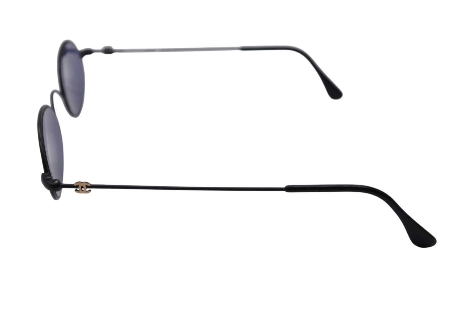 Chanel Oval Sunglasses Eyewear CC Logo Black — view 3