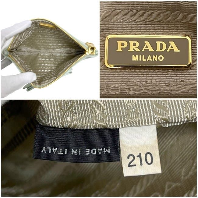 Prada Pouch Light Green Satin 210 Ribbon — view 9