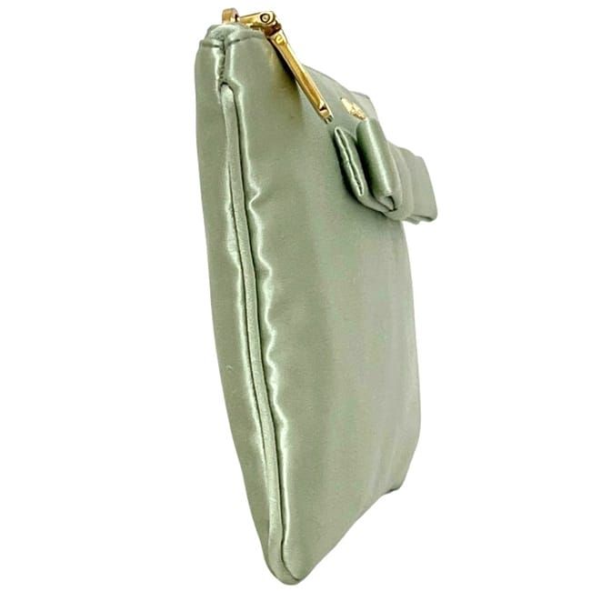 Prada Pouch Light Green Satin 210 Ribbon — view 2