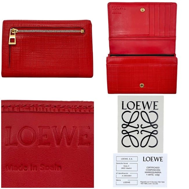 Loewe Bifold Wallet Red Linen Anagram 101.88 K98 — view 3