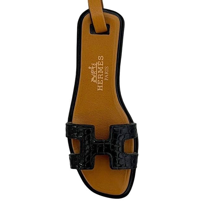 Hermes Charm Orannano Brown Black Leather — view 7
