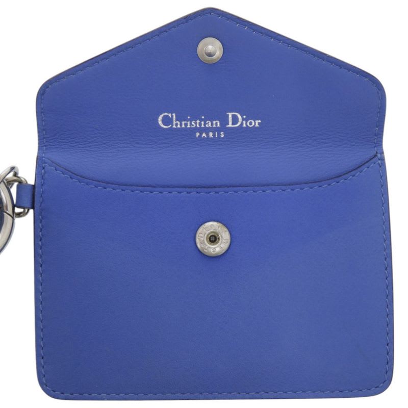 Christian Dior Neck Pouch Leather Blue Card Case 1422 — view 6