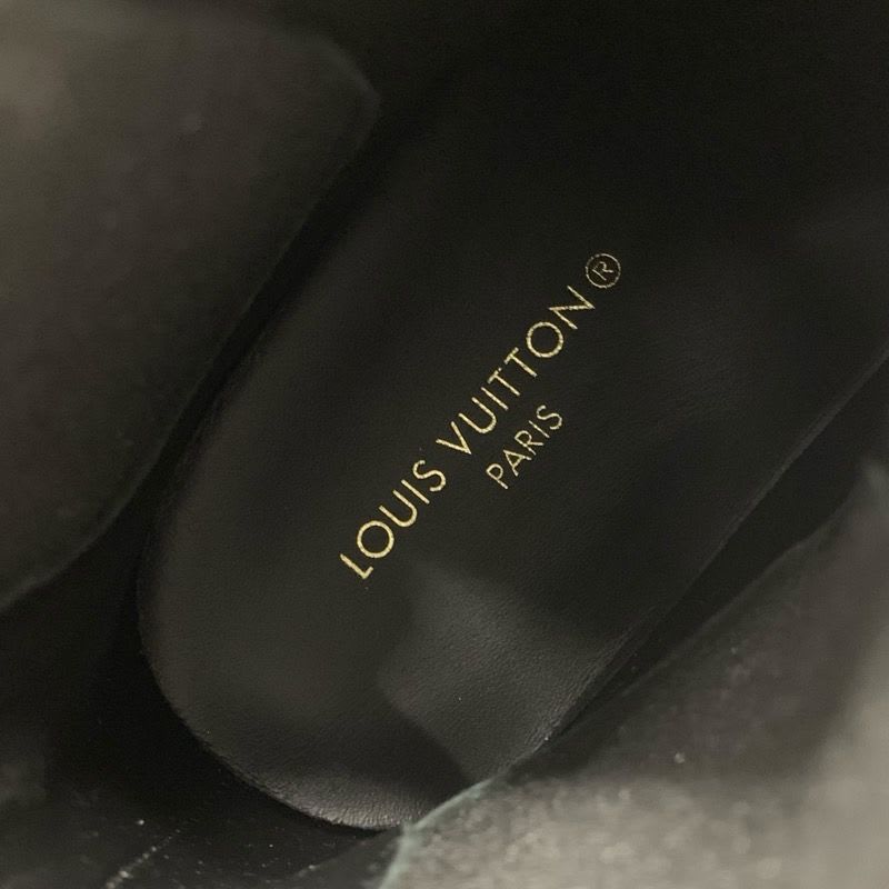 Louis Vuitton Squad Line Monogram Boots Short Shoes Leather Black White — view 7