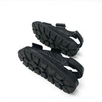 Prada Sandals Shoes Leather Black Logo Padded Nappa Velcro — view 6
