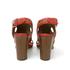 Hermes Blinker Sandals Shoes Leather Red Brown Strap — view 6