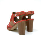 Hermes Blinker Sandals Shoes Leather Red Brown Strap — view 5