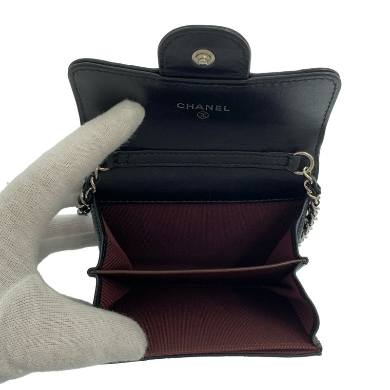 Chanel Quilted Mini Chain Wallet Ap0238 Black — view 3