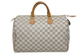 Louis Vuitton Speedy 35 Damier Azur Handbag White Beige