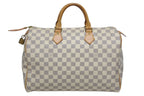 Louis Vuitton Speedy 35 Damier Azur Handbag White Beige — view 2