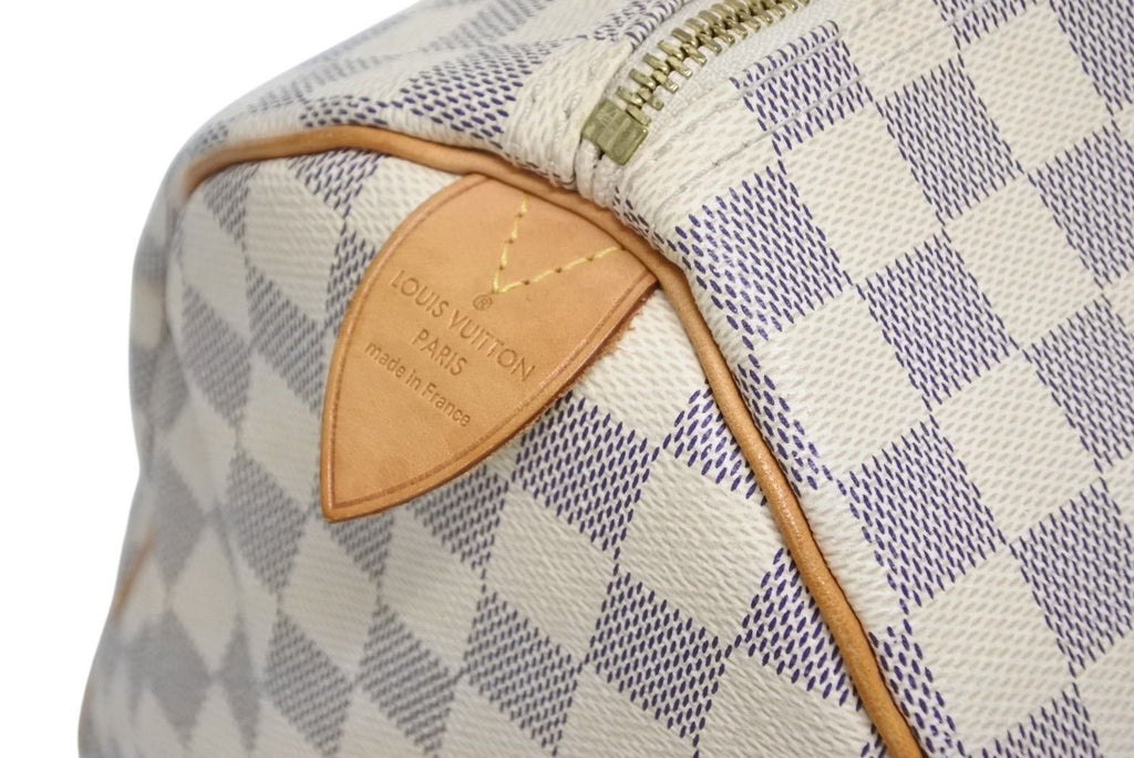 Louis Vuitton Speedy 35 Damier Azur Handbag White Beige — view 4