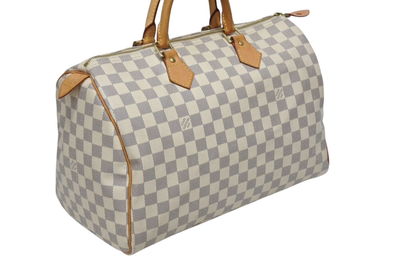 Louis Vuitton Speedy 35 Damier Azur Handbag White Beige — view 3