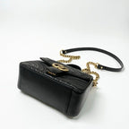 Gucci Bag Shoulder Black Gold GG Marmont Mini Top Handle 2-Way Handbag