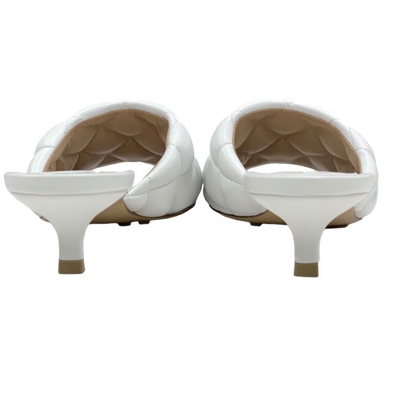 Bottega Veneta Sandals Shoes Lambskin White Mules Quilted — view 5