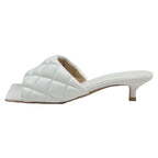 Bottega Veneta Sandals Shoes Lambskin White Mules Quilted — view 3